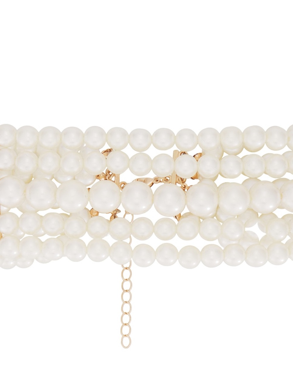 Bronx and Banco 5 Strand Pearl Choker in White Thick Pearls Statement Necklace - Picture 2 of 6